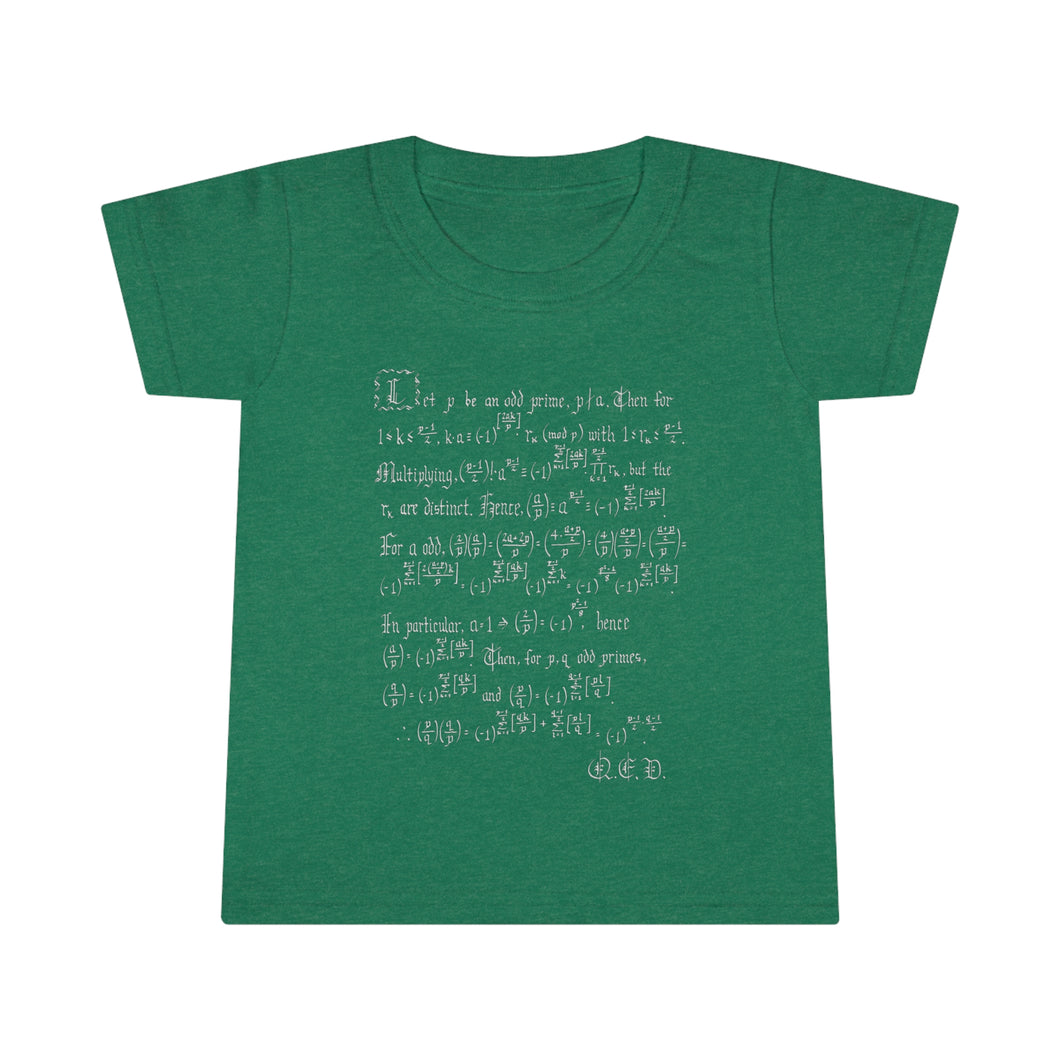 Quadratic reciprocity t-shirt (toddler)